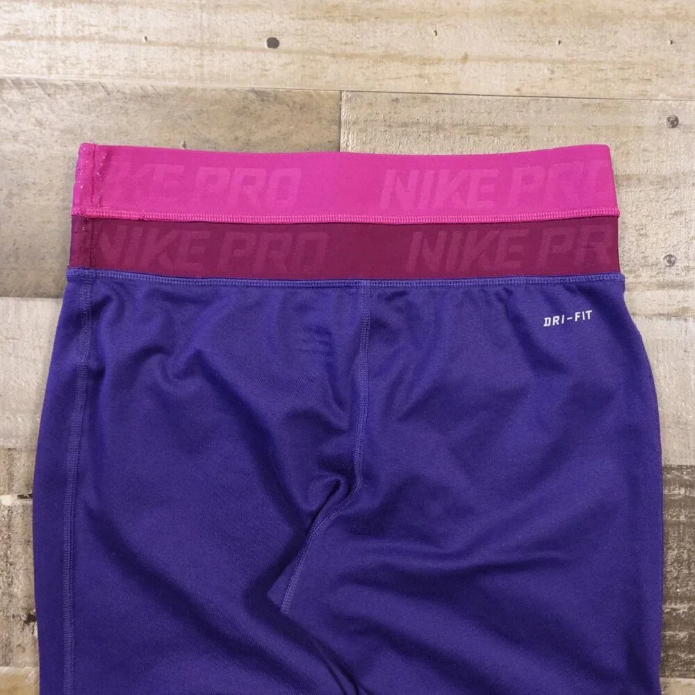 Nike Pro Dri-Fit‎ Leggings Women’s Medium Purple Pink Athletic Training Tights